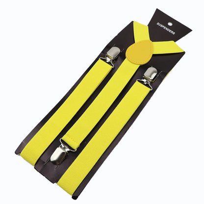 New Candy Color Adjustable Suspenders Elastic Leather Y-Back Braces Straps for Men Women Kids Pants Shirt Girl Skirt Accessories