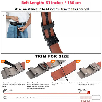 Men'S Adjustable Leather Ratchet Belt with Automatic Buckle, No-Hole Dress Belt for Casual & Business Wear, Perfect Gift for Dad Tiktokshopbacktoschool,Back to School,Back to School Haul