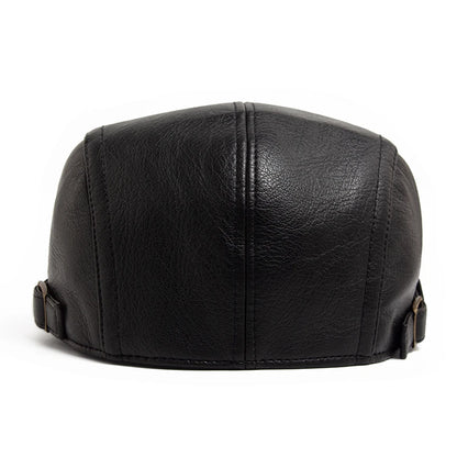 Fashion PU Leather Men Beret Autumn Winter Thicken Warm Women'S Hat Vintage Newsboy Caps Visor Cap Higher Quality Unisex Berets