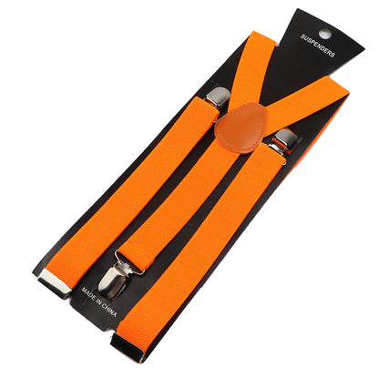 New Candy Color Adjustable Suspenders Elastic Leather Y-Back Braces Straps for Men Women Kids Pants Shirt Girl Skirt Accessories