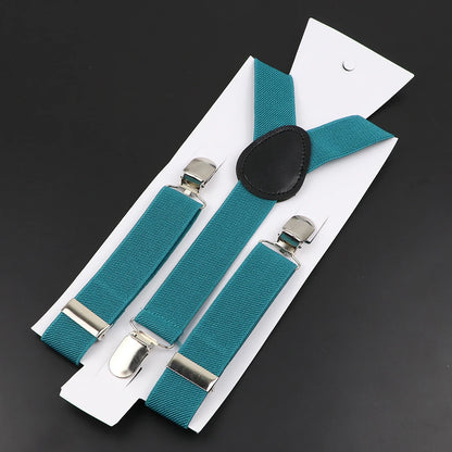 New Candy Color Adjustable Suspenders Elastic Leather Y-Back Braces Straps for Men Women Kids Pants Shirt Girl Skirt Accessories