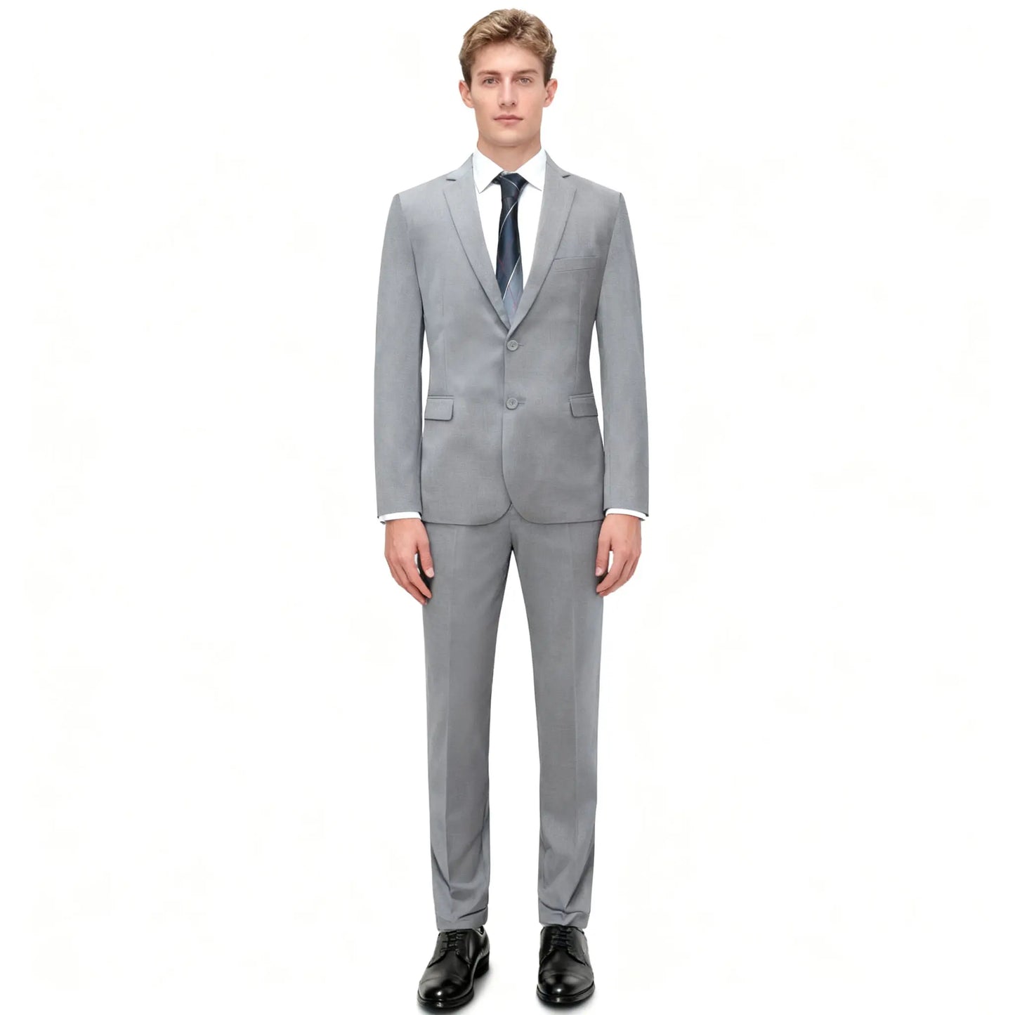 Men'S Slim Fit 2-Piece Khaki Suit Set - Chic Tailored Work Blazer & Pants, Business Casual Outfit for Wedding, Prom