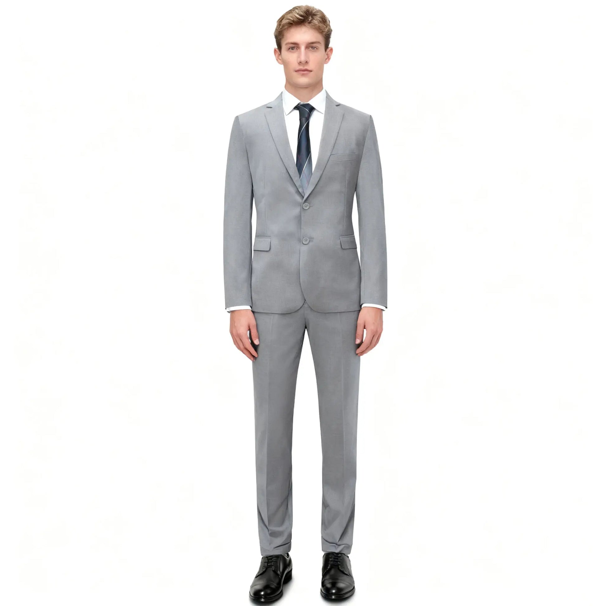 Men'S Slim Fit 2-Piece Khaki Suit Set - Chic Tailored Work Blazer & Pants, Business Casual Outfit for Wedding, Prom
