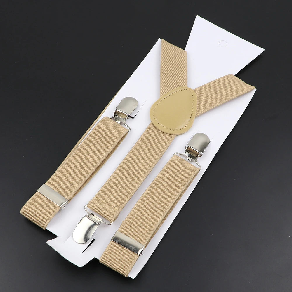 New Candy Color Adjustable Suspenders Elastic Leather Y-Back Braces Straps for Men Women Kids Pants Shirt Girl Skirt Accessories