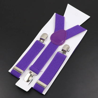 New Candy Color Adjustable Suspenders Elastic Leather Y-Back Braces Straps for Men Women Kids Pants Shirt Girl Skirt Accessories