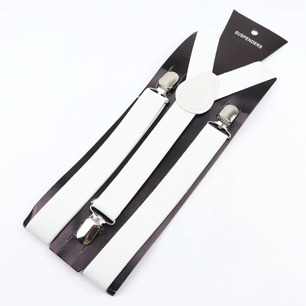New Candy Color Adjustable Suspenders Elastic Leather Y-Back Braces Straps for Men Women Kids Pants Shirt Girl Skirt Accessories