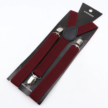 New Candy Color Adjustable Suspenders Elastic Leather Y-Back Braces Straps for Men Women Kids Pants Shirt Girl Skirt Accessories