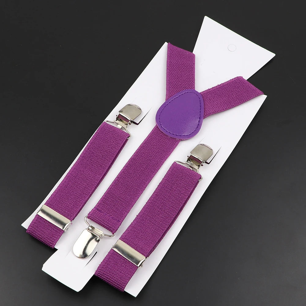 New Candy Color Adjustable Suspenders Elastic Leather Y-Back Braces Straps for Men Women Kids Pants Shirt Girl Skirt Accessories