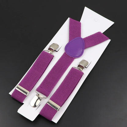 New Candy Color Adjustable Suspenders Elastic Leather Y-Back Braces Straps for Men Women Kids Pants Shirt Girl Skirt Accessories