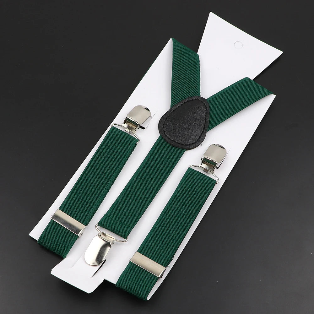 New Candy Color Adjustable Suspenders Elastic Leather Y-Back Braces Straps for Men Women Kids Pants Shirt Girl Skirt Accessories