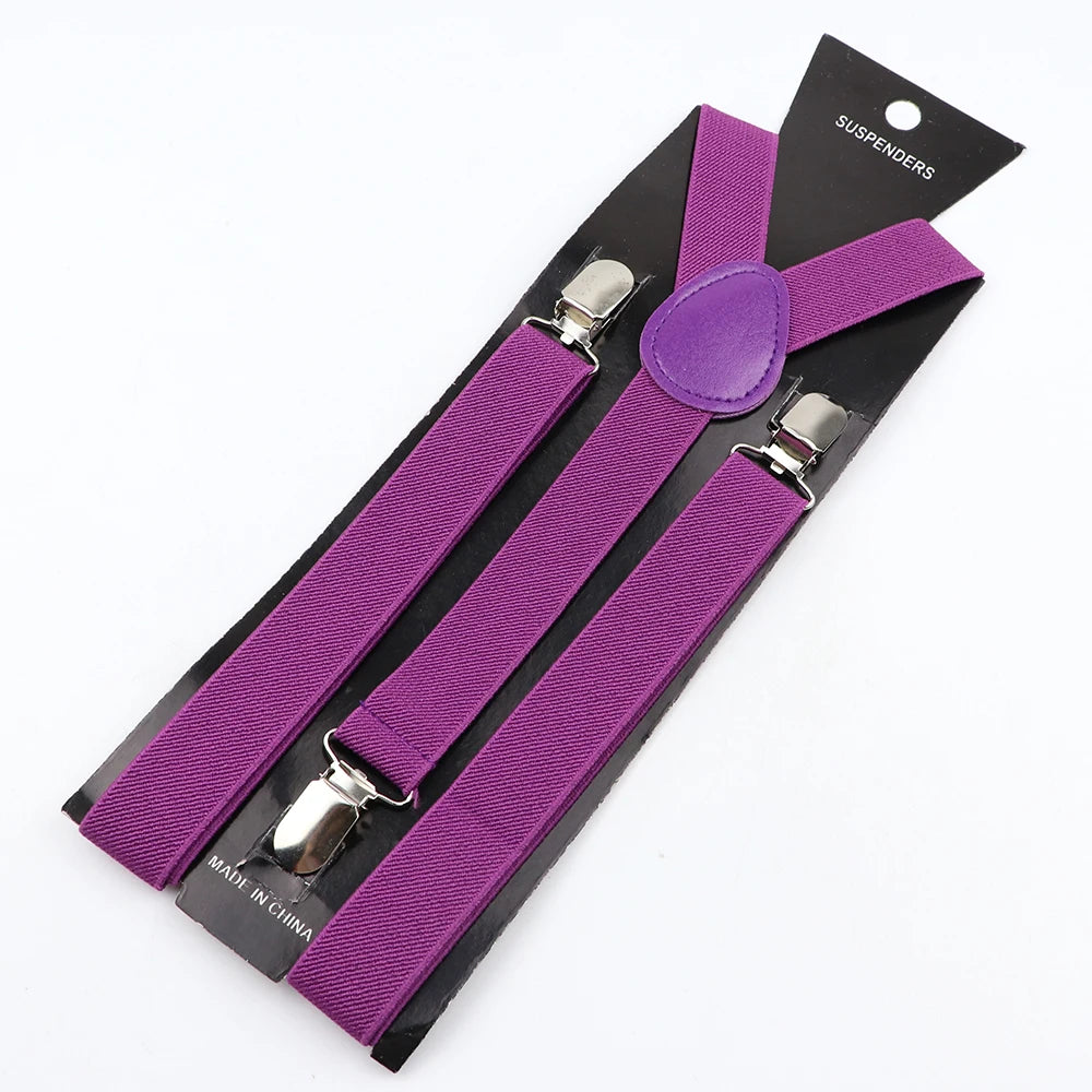 New Candy Color Adjustable Suspenders Elastic Leather Y-Back Braces Straps for Men Women Kids Pants Shirt Girl Skirt Accessories