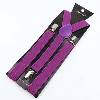 New Candy Color Adjustable Suspenders Elastic Leather Y-Back Braces Straps for Men Women Kids Pants Shirt Girl Skirt Accessories