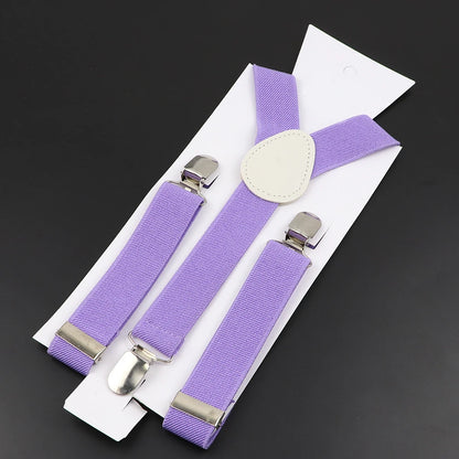 New Candy Color Adjustable Suspenders Elastic Leather Y-Back Braces Straps for Men Women Kids Pants Shirt Girl Skirt Accessories