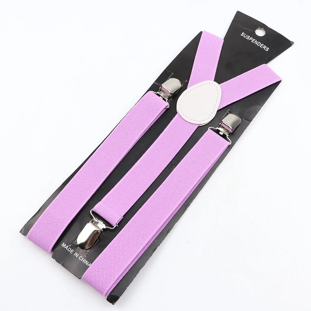 New Candy Color Adjustable Suspenders Elastic Leather Y-Back Braces Straps for Men Women Kids Pants Shirt Girl Skirt Accessories