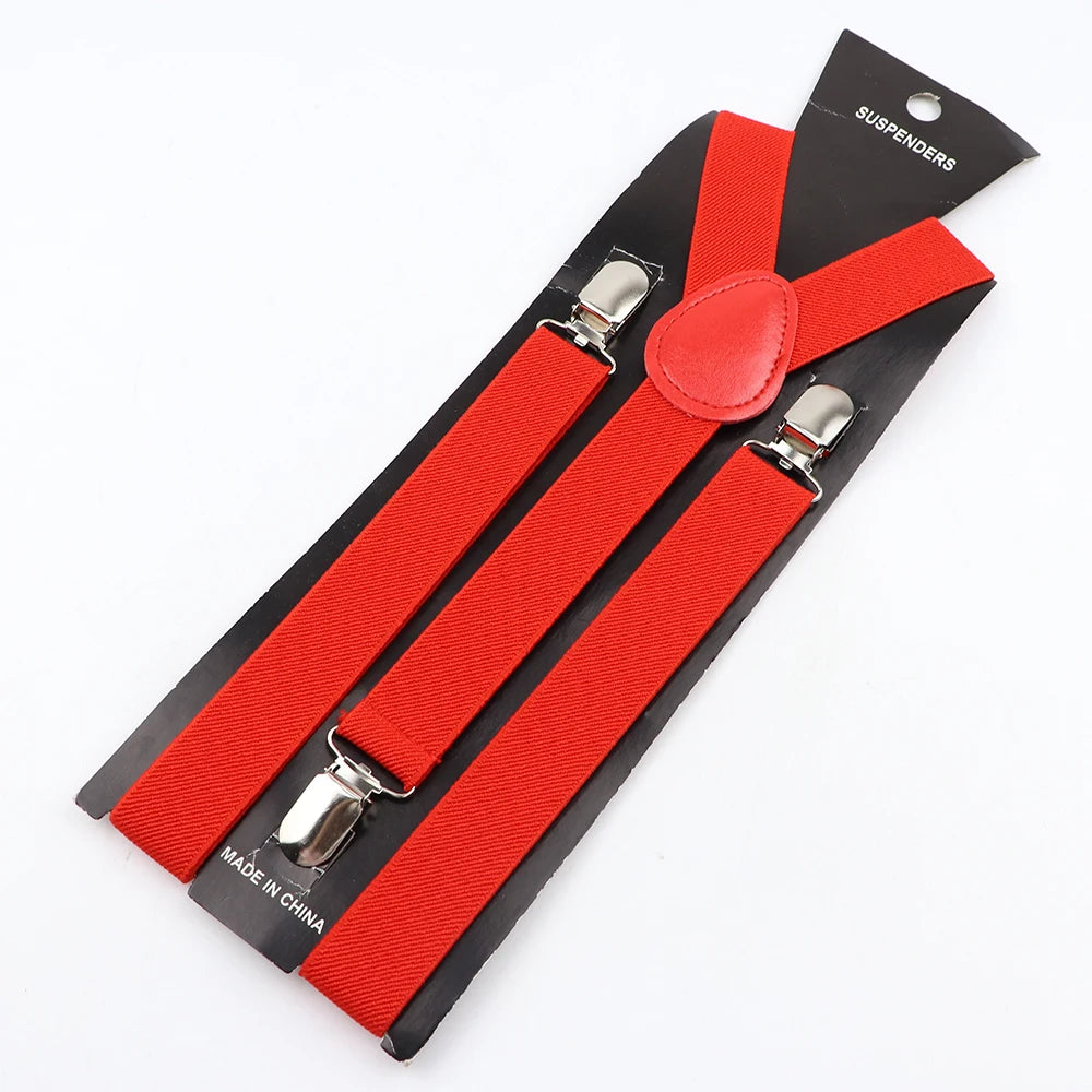 New Candy Color Adjustable Suspenders Elastic Leather Y-Back Braces Straps for Men Women Kids Pants Shirt Girl Skirt Accessories