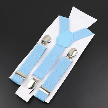 New Candy Color Adjustable Suspenders Elastic Leather Y-Back Braces Straps for Men Women Kids Pants Shirt Girl Skirt Accessories