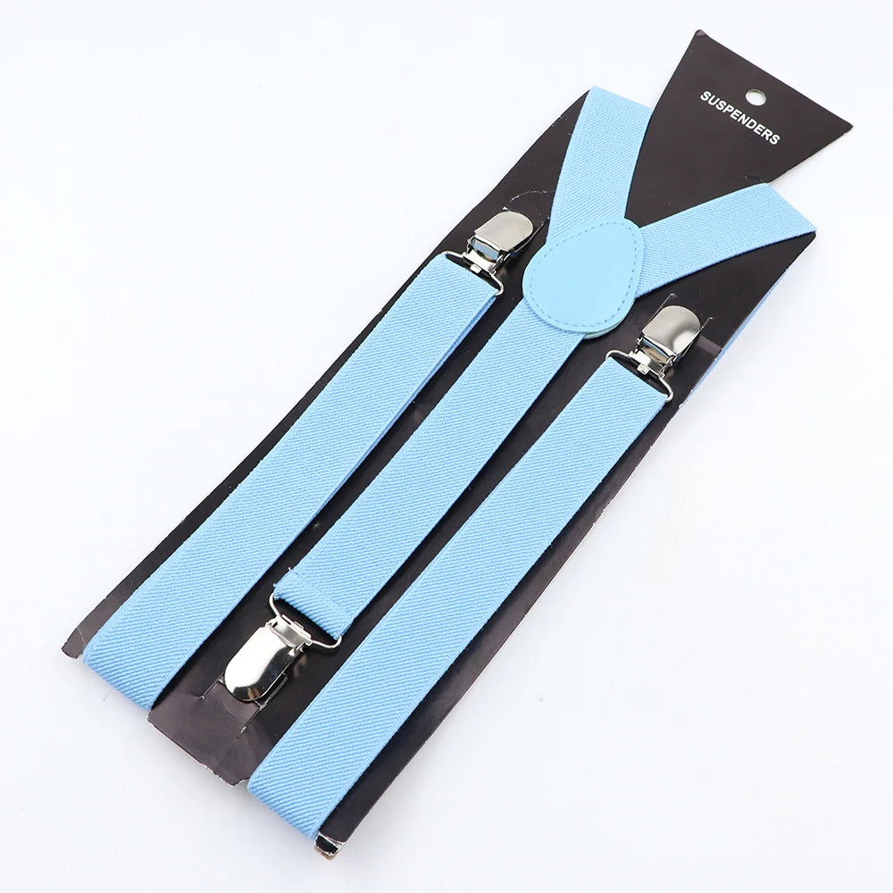 New Candy Color Adjustable Suspenders Elastic Leather Y-Back Braces Straps for Men Women Kids Pants Shirt Girl Skirt Accessories