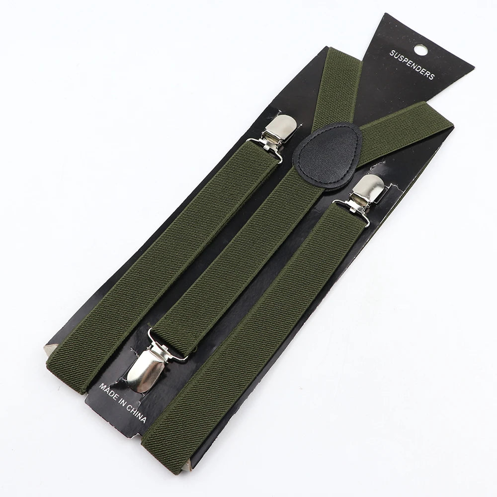New Candy Color Adjustable Suspenders Elastic Leather Y-Back Braces Straps for Men Women Kids Pants Shirt Girl Skirt Accessories
