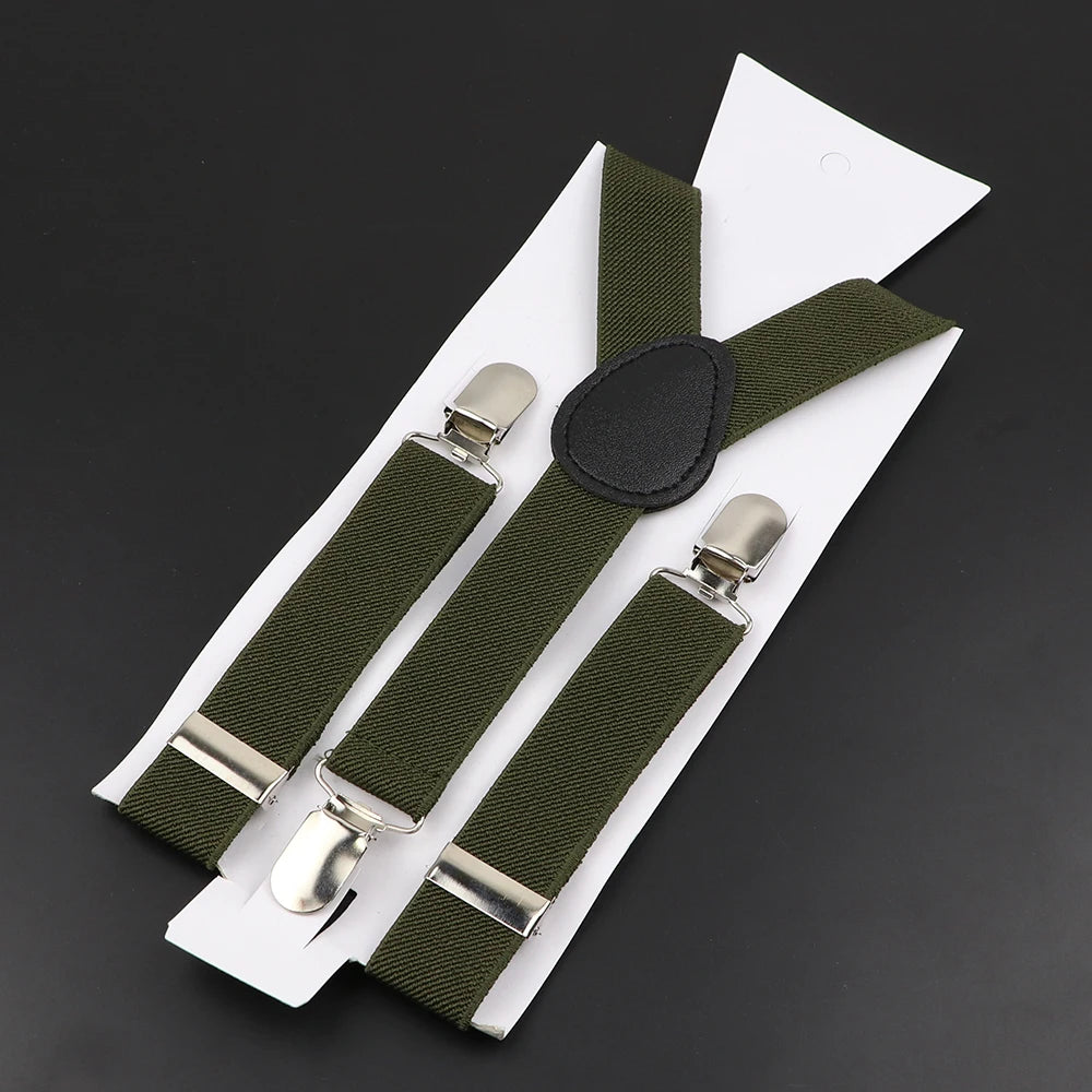 New Candy Color Adjustable Suspenders Elastic Leather Y-Back Braces Straps for Men Women Kids Pants Shirt Girl Skirt Accessories