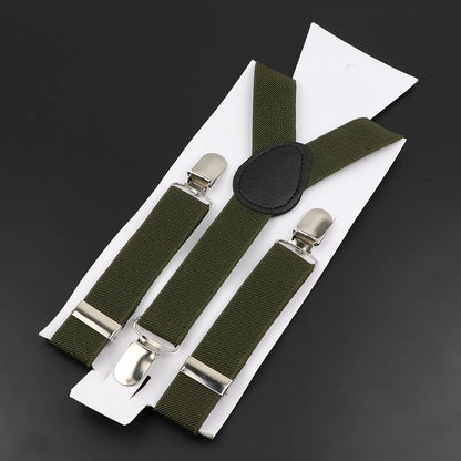 New Candy Color Adjustable Suspenders Elastic Leather Y-Back Braces Straps for Men Women Kids Pants Shirt Girl Skirt Accessories