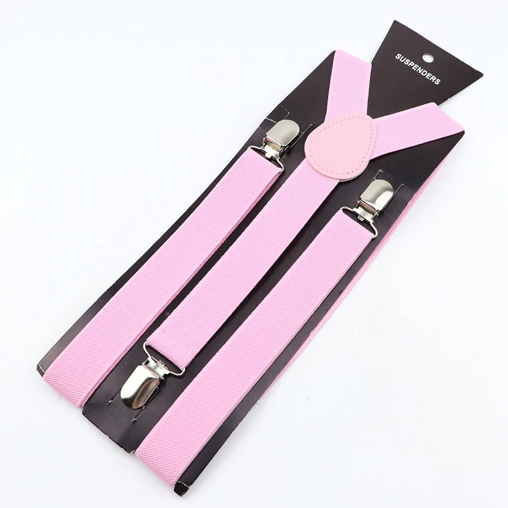 New Candy Color Adjustable Suspenders Elastic Leather Y-Back Braces Straps for Men Women Kids Pants Shirt Girl Skirt Accessories