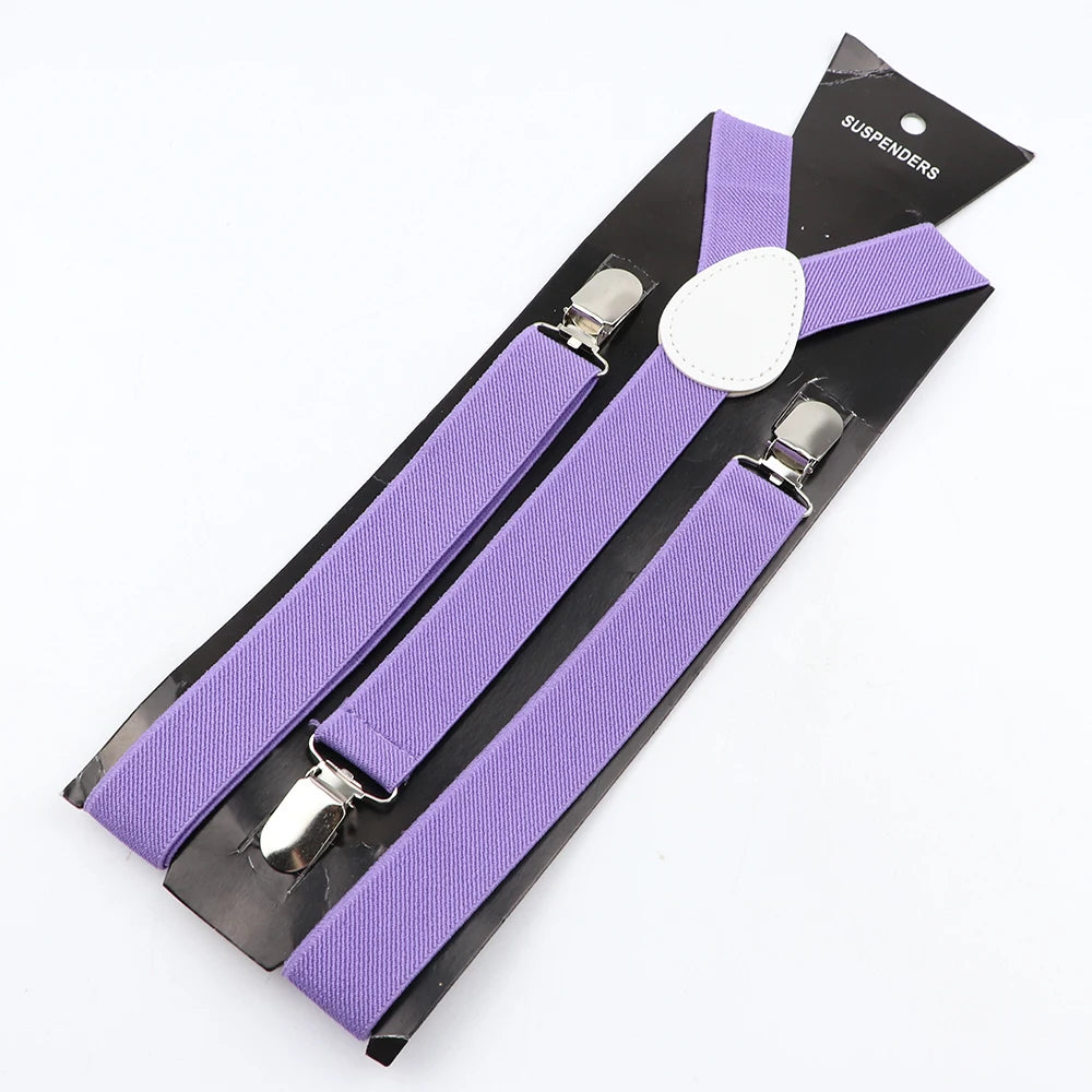 New Candy Color Adjustable Suspenders Elastic Leather Y-Back Braces Straps for Men Women Kids Pants Shirt Girl Skirt Accessories