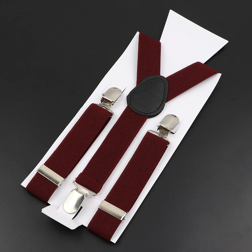 New Candy Color Adjustable Suspenders Elastic Leather Y-Back Braces Straps for Men Women Kids Pants Shirt Girl Skirt Accessories