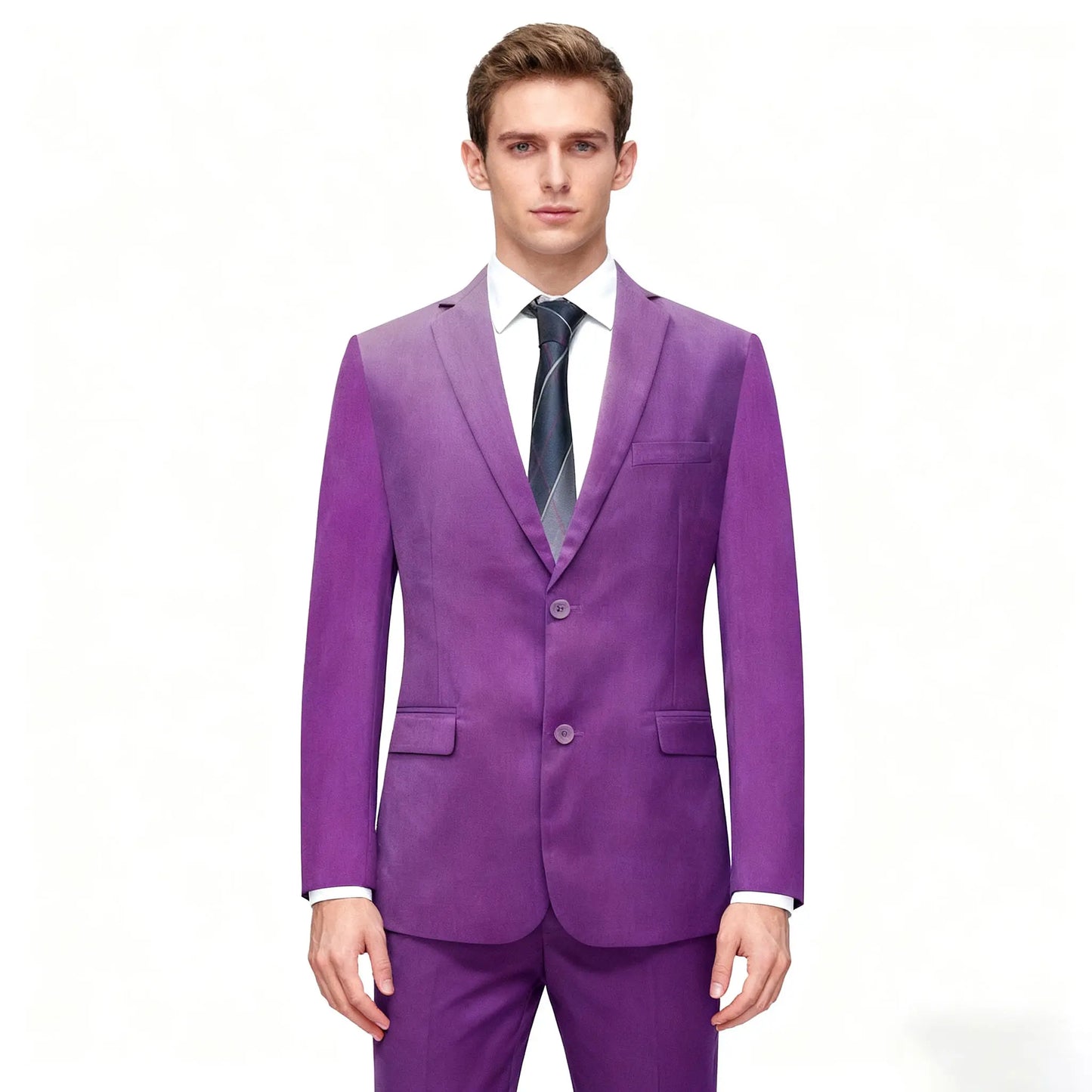Men'S Slim Fit 2-Piece Khaki Suit Set - Chic Tailored Work Blazer & Pants, Business Casual Outfit for Wedding, Prom