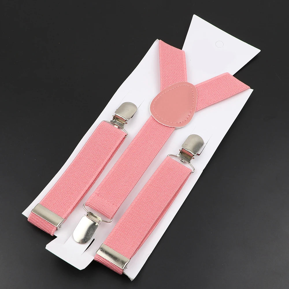 New Candy Color Adjustable Suspenders Elastic Leather Y-Back Braces Straps for Men Women Kids Pants Shirt Girl Skirt Accessories