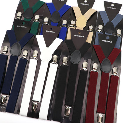 New Candy Color Adjustable Suspenders Elastic Leather Y-Back Braces Straps for Men Women Kids Pants Shirt Girl Skirt Accessories