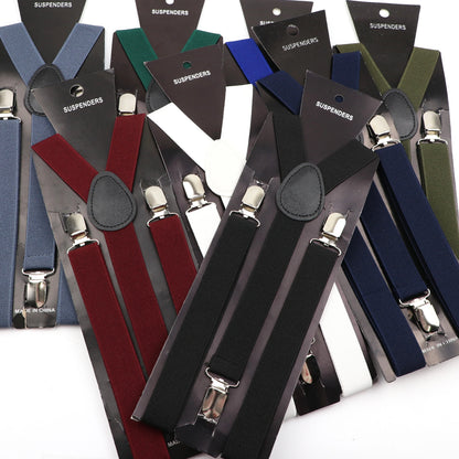 New Candy Color Adjustable Suspenders Elastic Leather Y-Back Braces Straps for Men Women Kids Pants Shirt Girl Skirt Accessories