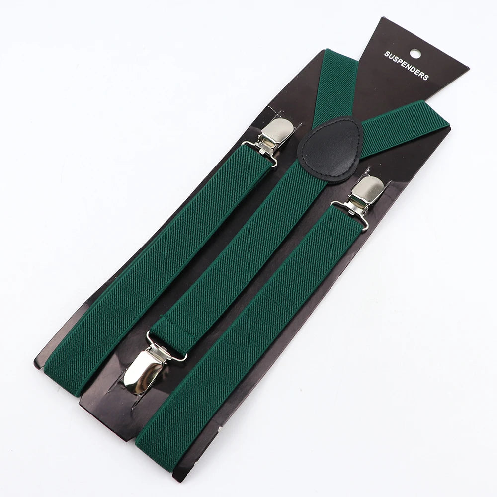 New Candy Color Adjustable Suspenders Elastic Leather Y-Back Braces Straps for Men Women Kids Pants Shirt Girl Skirt Accessories