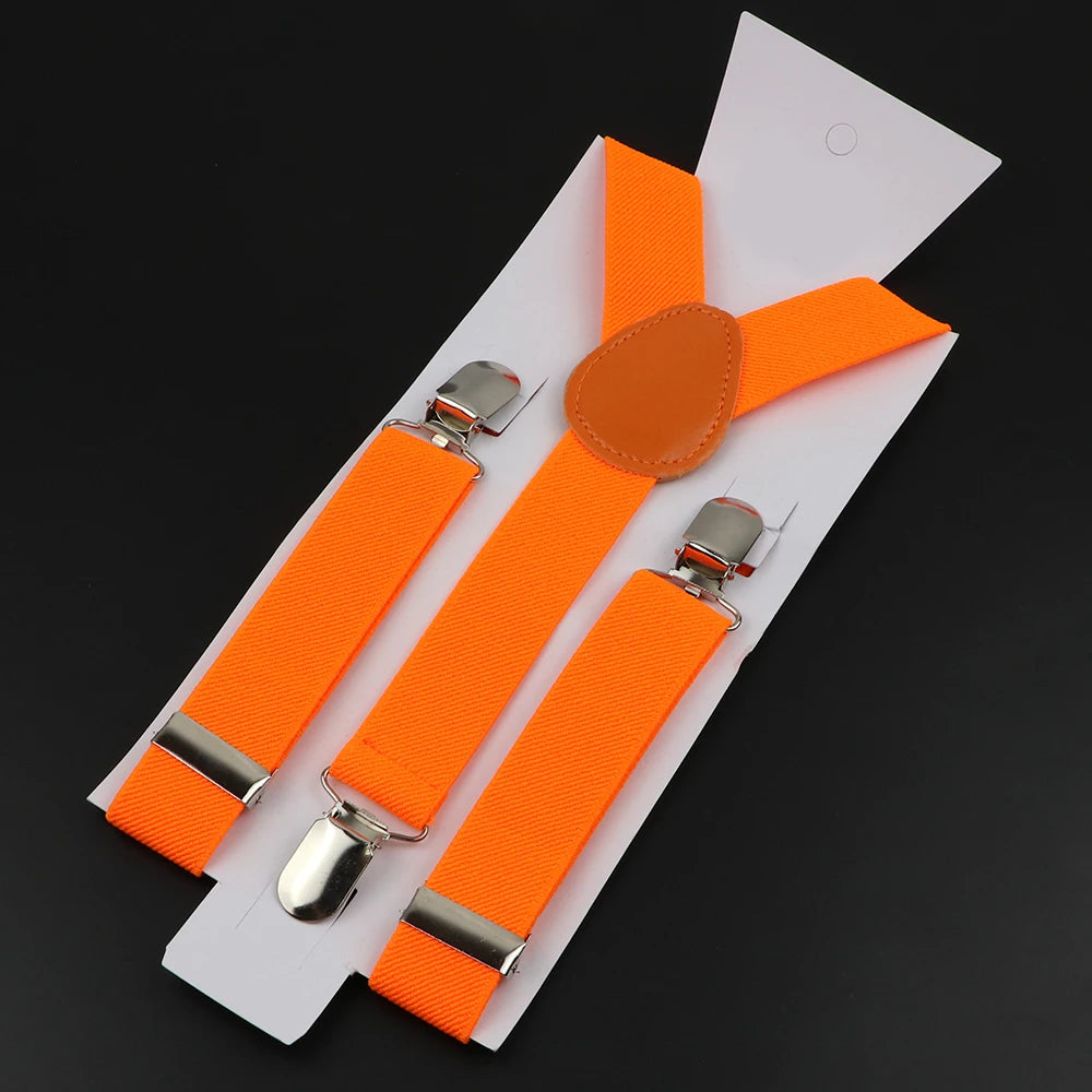 New Candy Color Adjustable Suspenders Elastic Leather Y-Back Braces Straps for Men Women Kids Pants Shirt Girl Skirt Accessories