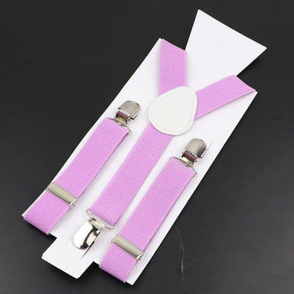 New Candy Color Adjustable Suspenders Elastic Leather Y-Back Braces Straps for Men Women Kids Pants Shirt Girl Skirt Accessories