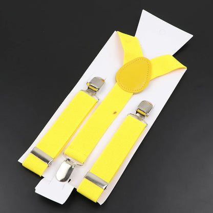 New Candy Color Adjustable Suspenders Elastic Leather Y-Back Braces Straps for Men Women Kids Pants Shirt Girl Skirt Accessories