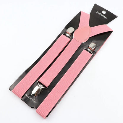 New Candy Color Adjustable Suspenders Elastic Leather Y-Back Braces Straps for Men Women Kids Pants Shirt Girl Skirt Accessories