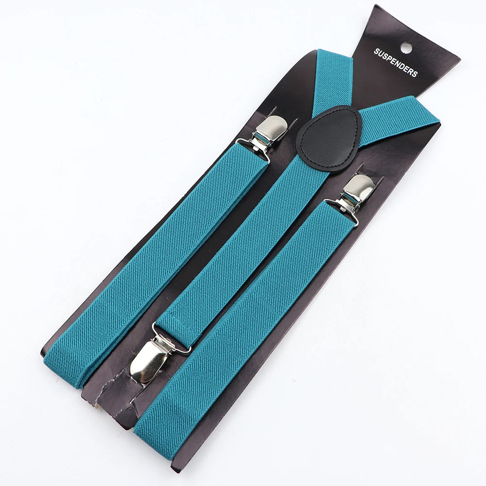 New Candy Color Adjustable Suspenders Elastic Leather Y-Back Braces Straps for Men Women Kids Pants Shirt Girl Skirt Accessories