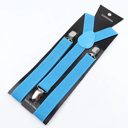 New Candy Color Adjustable Suspenders Elastic Leather Y-Back Braces Straps for Men Women Kids Pants Shirt Girl Skirt Accessories