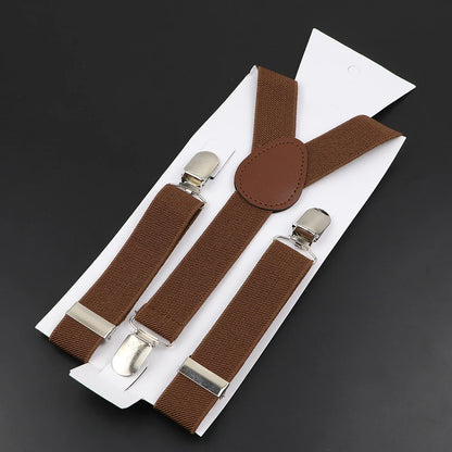 New Candy Color Adjustable Suspenders Elastic Leather Y-Back Braces Straps for Men Women Kids Pants Shirt Girl Skirt Accessories