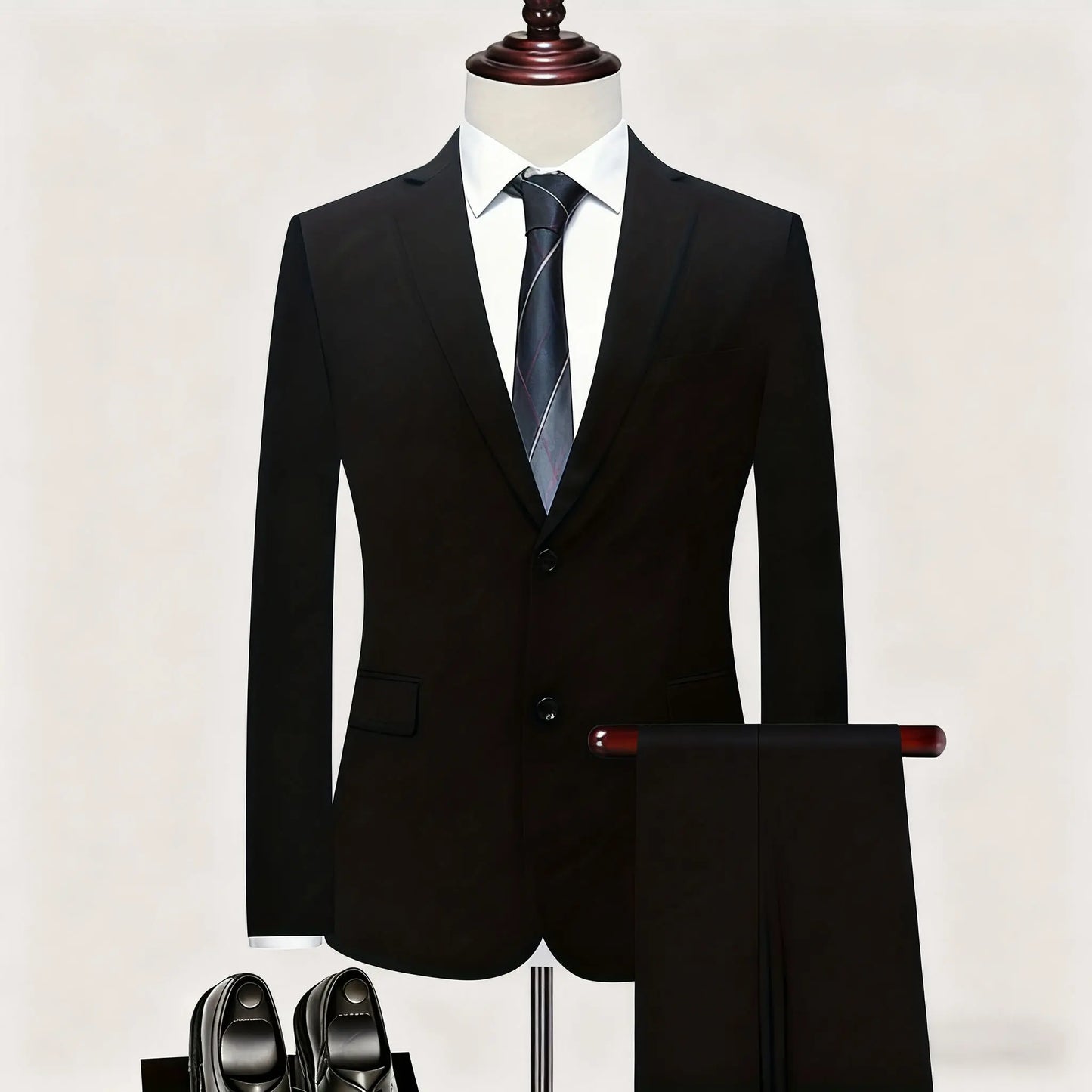 Men'S Slim Fit 2-Piece Khaki Suit Set - Chic Tailored Work Blazer & Pants, Business Casual Outfit for Wedding, Prom