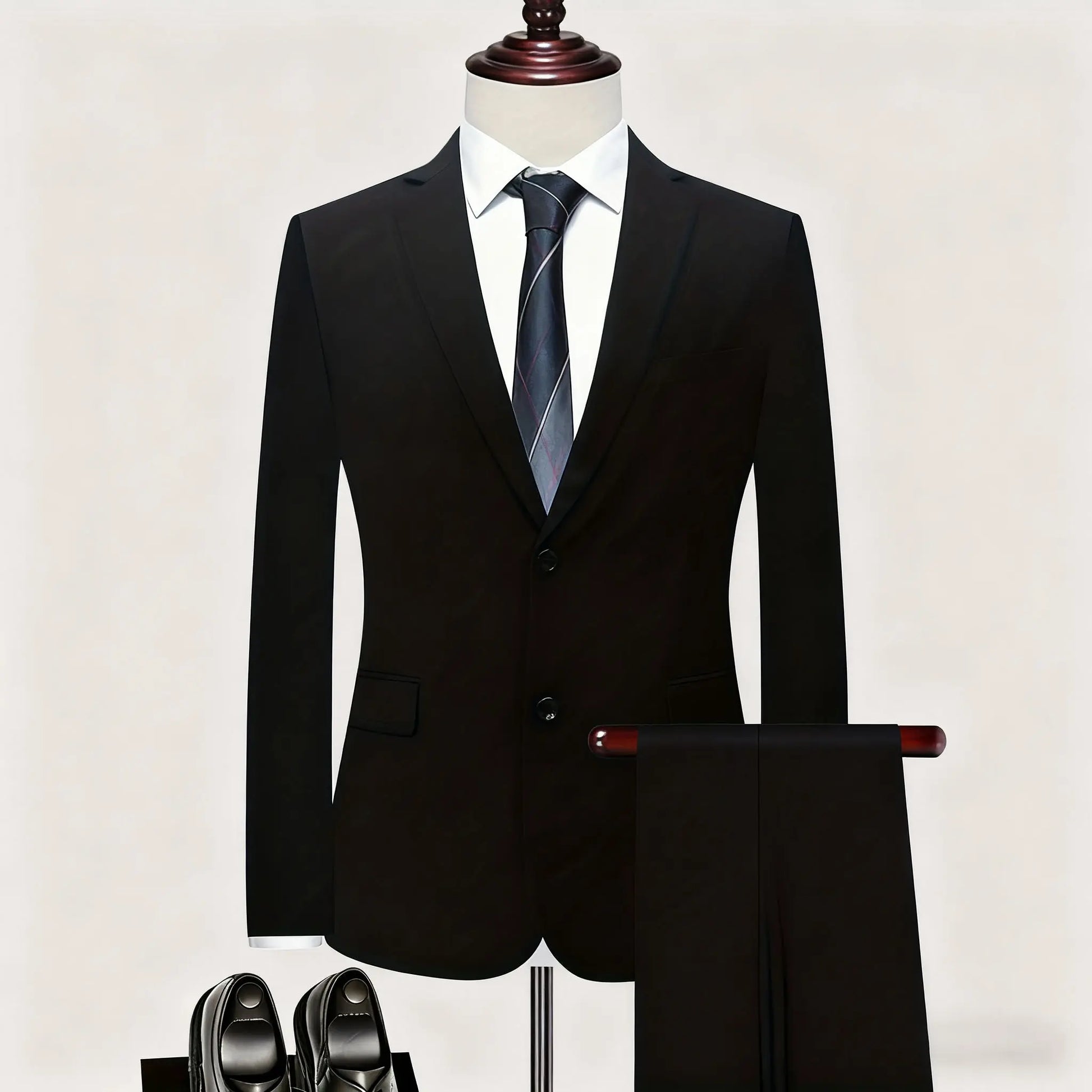Men'S Slim Fit 2-Piece Khaki Suit Set - Chic Tailored Work Blazer & Pants, Business Casual Outfit for Wedding, Prom