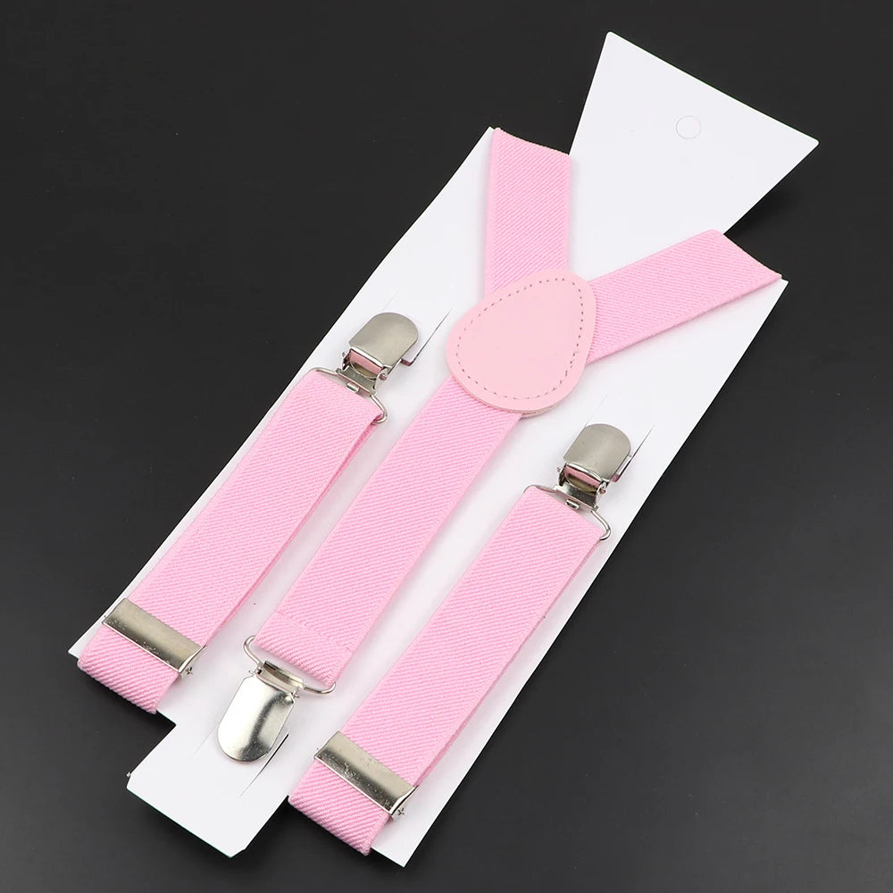 New Candy Color Adjustable Suspenders Elastic Leather Y-Back Braces Straps for Men Women Kids Pants Shirt Girl Skirt Accessories