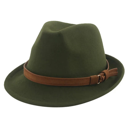 Hats for Women Fedora Winter Cowboy Hat Top Wool Khaki Green Black Jazz Caps Gentlemen Hats for Men Pamelas Y Tocados Para Bodas
