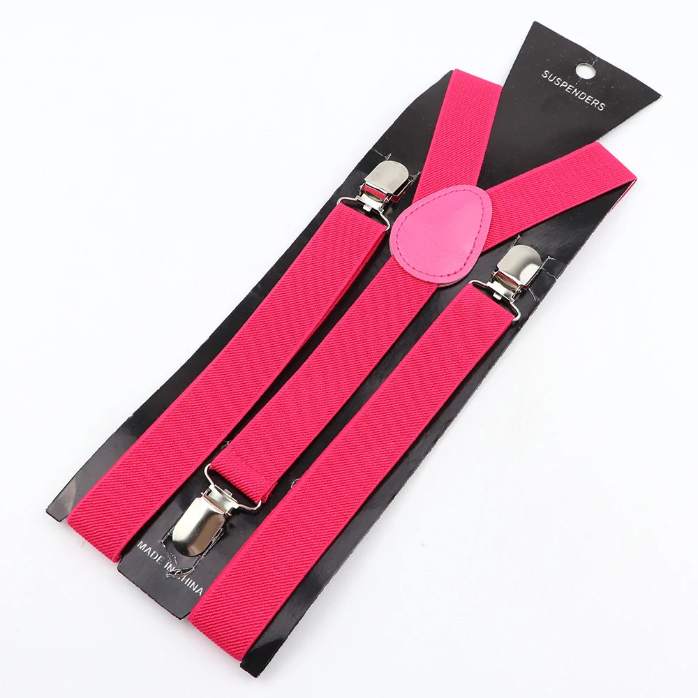 New Candy Color Adjustable Suspenders Elastic Leather Y-Back Braces Straps for Men Women Kids Pants Shirt Girl Skirt Accessories