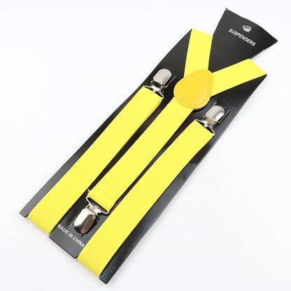 New Candy Color Adjustable Suspenders Elastic Leather Y-Back Braces Straps for Men Women Kids Pants Shirt Girl Skirt Accessories