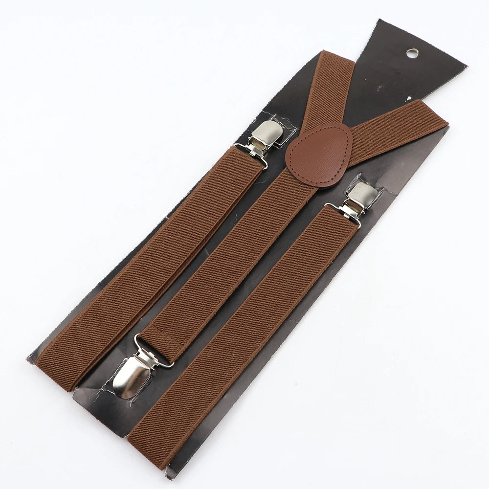 New Candy Color Adjustable Suspenders Elastic Leather Y-Back Braces Straps for Men Women Kids Pants Shirt Girl Skirt Accessories