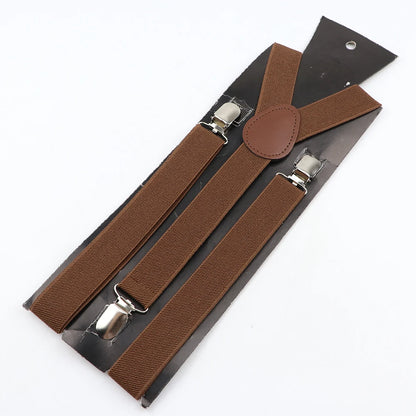 New Candy Color Adjustable Suspenders Elastic Leather Y-Back Braces Straps for Men Women Kids Pants Shirt Girl Skirt Accessories